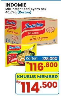 Promo Harga Indomie Mi Kuah Kari Ayam per 40 pcs 72 gr - Indomaret
