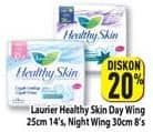 Promo Harga Laurier Healthy Skin Day Wing 25cm, Night Wing 30cm 8 pcs - Hypermart