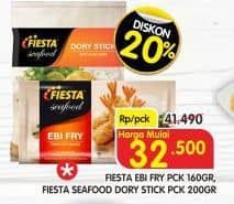 Fiesta Seafood Fiesta Seafood Ebi Fry/Fiesta Seafood Dory Stick   Diskon 21%, Harga Promo Rp32.500, Harga Normal Rp41.490, Harga Mulai