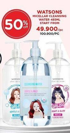 Promo Harga Watsons Micellar Cleansing Water 485 ml - Watsons