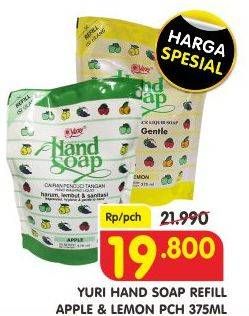 Promo Harga YURI Hand Soap Apple, Lemon 375 ml - Superindo