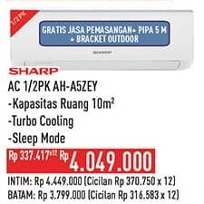 Promo Harga Sharp AH-A5ZEY | AC Standard 1/2PK  - Hypermart