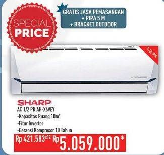 Promo Harga SHARP AH-X6VEY - AC 1/2PK  - Hypermart