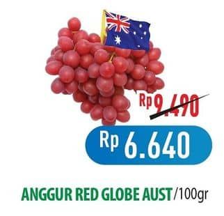 Promo Harga Anggur Red Globe Australia per 100 gr - Hypermart