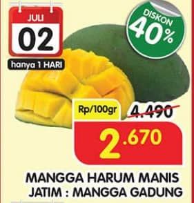 Promo Harga Mangga Harum Manis per 100 gr - Superindo