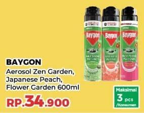 Promo Harga Baygon Insektisida Spray Zen Garden, Japanese Peach, Flower Garden 600 ml - Yogya