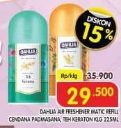 Promo Harga Dahlia F-607Tk Air Fresher Heritage Matic Cendana Padmasana, Teh Kraton 225 ml - Superindo