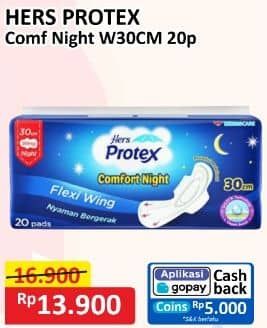 Promo Harga Hers Protex Comfort Night Wing 30cm 20 pcs - Alfamart