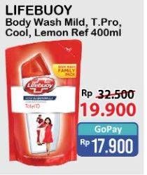 Promo Harga Lifebuoy Body Wash Mild Care, Total 10, Cool Fresh, Lemon Fresh 400 ml - Alfamart