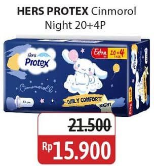 Promo Harga Hers Protex Comfort Night Wing 30cm 24 pcs - Alfamidi