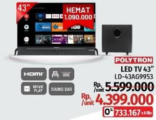 Promo Harga Polytron LED TV 43  - LotteMart