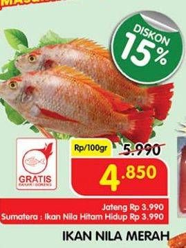 Promo Harga Ikan Nila Merah per 100 gr - Superindo