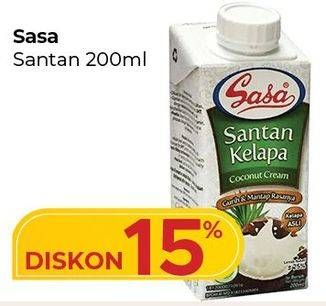 Promo Harga SASA Santan Cair 200 ml - Carrefour