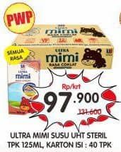 Promo Harga Ultra Mimi Susu UHT All Variants per 40 tpk 125 ml - Superindo