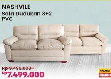 Promo Harga Nashville Sofa Dudukan 3 + 2 PVC  - COURTS