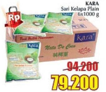 Promo Harga KARA Sari Kelapa Plain per 6 pouch 1000 gr - Giant