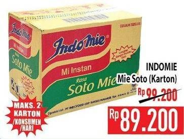 Promo Harga INDOMIE Mi Kuah Soto Mie per 40 pcs 70 gr - Hypermart