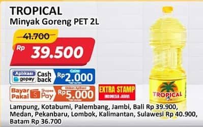 Promo Harga Tropical Minyak Goreng 2000 ml - Alfamart
