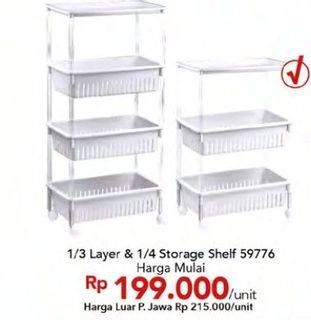 Promo Harga 1/3 Layer & 1/4 Storage Shelf 59776  - Carrefour