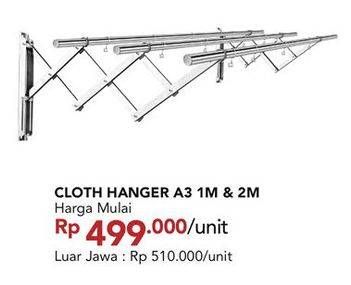 Promo Harga Cloth Hanger A3 1M, 2M  - Carrefour