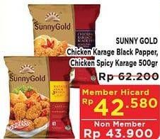 Promo Harga SUNNY GOLD Chicken Karaage Spicy, Black Pepper 500 gr - Hypermart