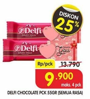 Promo Harga DELFI Chocolate All Variants 55 gr - Superindo