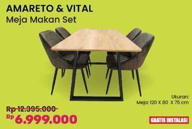 Promo Harga Courts Amareto | Meja Makan + Courts Vital | Kursi Makan   - COURTS