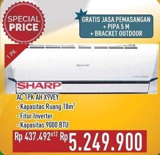 Promo Harga SHARP AH-X9VEY - AC 1PK  - Hypermart