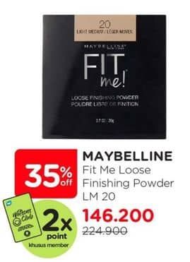 Promo Harga Maybelline Fit Me Loose Finishing Powder 20 Medium Light 20 gr - Watsons