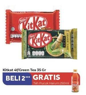Promo Harga KIT KAT Chocolate 4 Fingers/Green Tea 35gr  - Carrefour