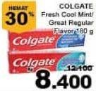 Promo Harga COLGATE Toothpaste Reguler, Fresh Cool Mint 180 gr - Giant