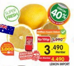 Promo Harga Lemon Import per 100 gr - Superindo