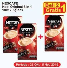 Promo Harga Nescafe Original 3 in 1 per 2 box 10 pcs - Indomaret