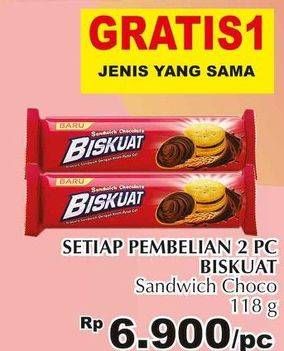 Promo Harga BISKUAT Sandwich Chocolate 118 gr - Giant