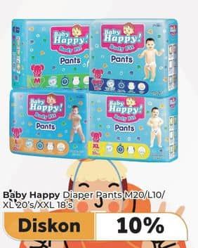 Promo Harga Baby Happy Body Fit Pants L20, M20, XL20, XXL18 18 pcs - Carrefour