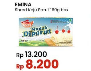 Promo Harga Emina Cheddar Cheese Shred 160 gr - Indomaret