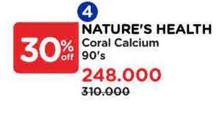 Promo Harga Natures Health Coral Calcium 90 pcs - Watsons