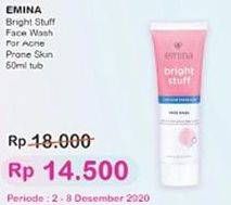 Promo Harga EMINA Bright Stuff Face Wash Acne Prone 50 ml - Indomaret