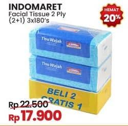 Promo Harga Indomaret Facial Tissue per 3 pouch 180 pcs - Indomaret