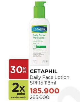Promo Harga CETAPHIL Daily Facial Moisturizer SPF15 118 ml - Watsons