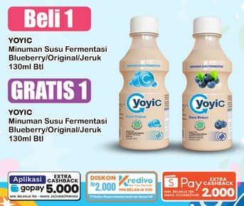 Promo Harga Yoyic Probiotic Fermented Milk Drink Kecuali Original, Kecuali Blueberry, Kecuali Orange 130 ml - Indomaret