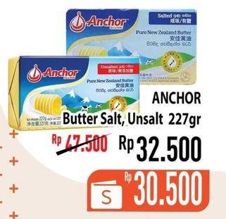 Promo Harga ANCHOR Butter Salted, Unsalted 227 gr - Hypermart