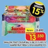 Promo Harga Swallow Naphthalene Toilet Colour Ball S-108, Toilet Colour Ball S-109, Fruit Fresh S-10134 3 pcs - Superindo