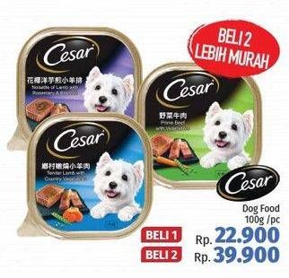 Promo Harga CESAR Dog Food per 2 kaleng 100 gr - LotteMart
