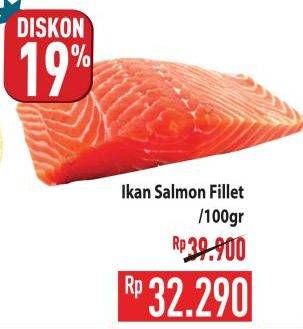 Promo Harga Salmon Fillet per 100 gr - Hypermart