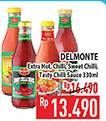 Promo Harga Del Monte Sauce Extra Hot Chilli, Chilli, Sweet Chilli, Tasty Chilli 340 ml - Hypermart