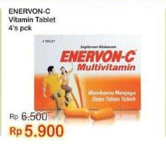 Promo Harga ENERVON-C Multivitamin Tablet 4 pcs - Indomaret