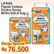 Promo Harga Lifree Popok Celana Ekstra Serap M10, L8, XL6  - Indomaret