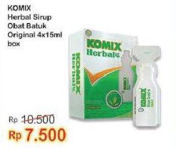Promo Harga KOMIX Herbal Obat Batuk Original per 4 sachet 15 ml - Indomaret