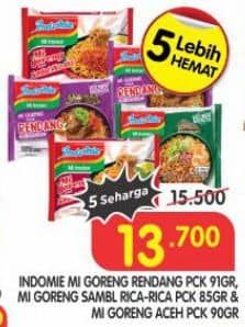 Promo Harga Indomie Mi Goreng Rendang, Sambal Rica Rica, Aceh 85 gr - Superindo